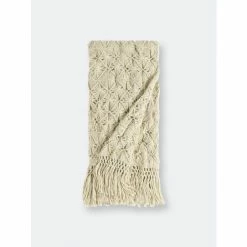 Shiraleah Hannah Throw Blankets & Throws Ivory