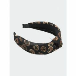 Shiraleah Knotted Burnout Leopard Headband Hair Black
