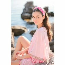 Shiraleah Knotted Tie Dye Headband Hair Pink