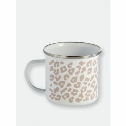 Shiraleah Leopard Print Enamel Mug - Blush Drinkware