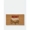Shiraleah "Merry Happy Bright" Doormat Rugs & Mats Natural