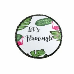 Shiraleah Let's Flamingle Round Beach Towel With Bag Travel Multi