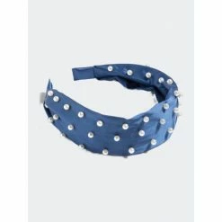 Shiraleah Pearl Wide Headband, Blue Hair