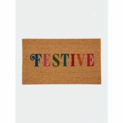Shiraleah "Festive" Doormat Decor Natural