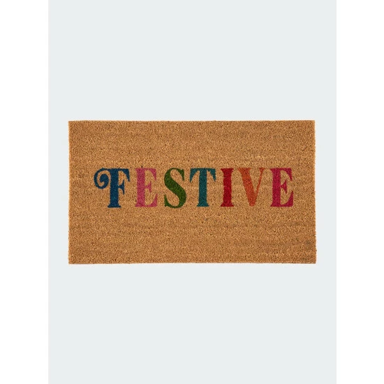 Shiraleah "Festive" Doormat Decor Natural 1 Shiraleah "Festive" Doormat Decor Natural